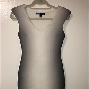 Bebe white black ombré bodycon dress